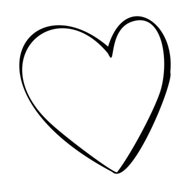 Çeşitli Tasarım Projelerinde Romantik, Yaratıcı ve Sanatsal Temalar İçin Bir Kalp Sembolünün Basit El Çizimi Özeti