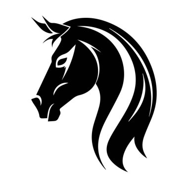Akan Yeleli Bir At 'ın Zarif Siyah Silueti Doğadaki Güç ve Zarafet' i temsil ediyor