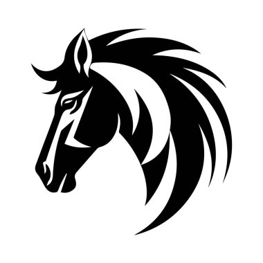 Yaratıcı Tasarımlar ve Tasarımlar İçin Akan Yeleler ile Zarif Biçimli Siyah At Kafa İllüzyonu