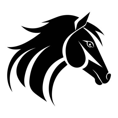 Zarif Yelesi ve Sanatsal İhtiyaçlar İçin Minimalist Tarzı Belirleyici Özellikleri olan Zarif Siyah At Silueti