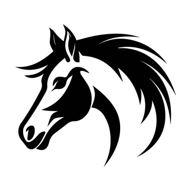 Akan Yelesi olan bir atın minimalist silueti, Sanatsal Tasarımlar ve Çizimsel Amaçlar İçin Mükemmel