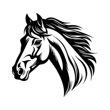 Basit bir Arkaplan Karşısında Siyah ve Beyaz Akan Yelesi ve Ayrıntılı Özellikleri olan Zarif Beyaz At Portresi