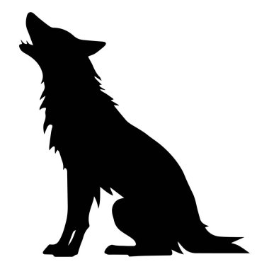 Vahşi Doğa ve Hayvan Ruhunu Vurgulayan Minimalist Arkaplan Karşısında Uluyan Kurt 'un Silueti