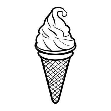 Üstünde kremalı dondurma olan lezzetli bir dondurma külahı. Yaz tatlısı ve her yaş için tatlı.
