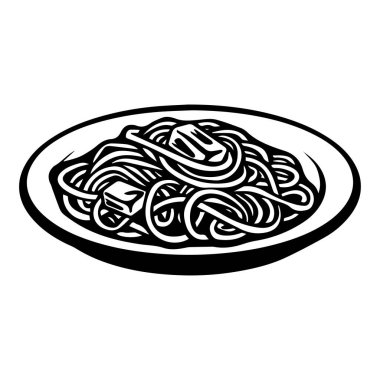 Makarna ve yemek sunumunun detaylarını vurgulayan tereyağlı lezzetli spagetti tabağı.