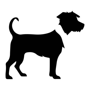 Yaratıcı Evcil Hayvan Konulu Projeler ve Tasarımlar İçin Ayakta Duran Poz İdeal Oyuncu Bir Köpeğin Silueti