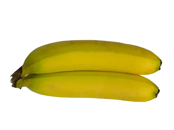成熟的黄色香蕉在白色背景上被隔离 快捷方式 — 图库照片