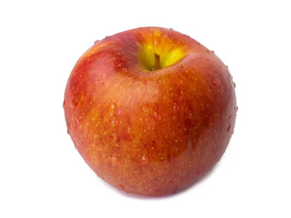 Zralé Červené Jablečné Ovoce Izolované Bílém Pozadí Střihací Cesta — Stock fotografie