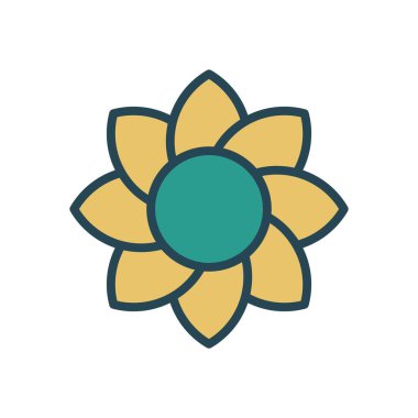 ayçiçeği simgesi vektör şablonu