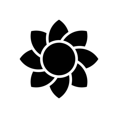 ayçiçeği simgesi vektör şablonu