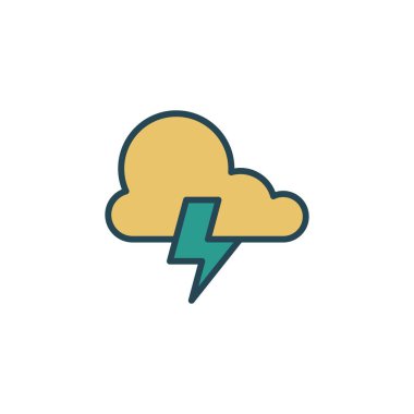 bulut ve gök gürültüsü simgesi vektör şablonu