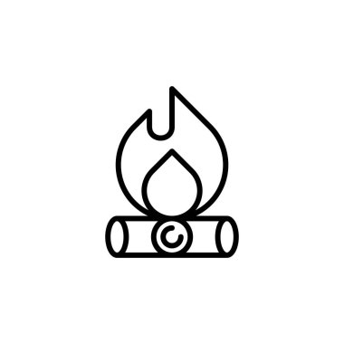 ateş, ikon, kamp ateşi, şenlik ateşi, alev sembolü vektör şablonu