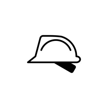 İnşaat miğferi, sert başlık simgesi vektör şablonu