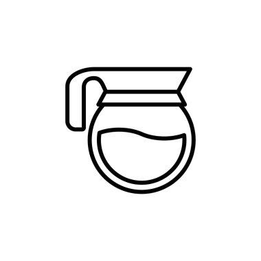 Kahve demliği, çaydanlık simgesi vektör şablonu