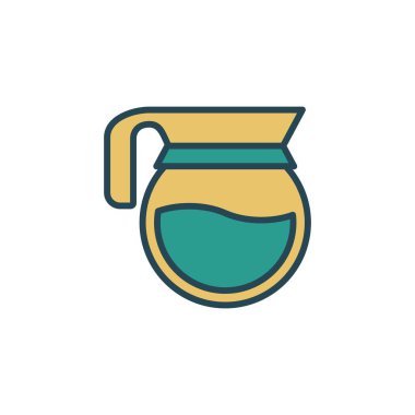 Kahve demliği, çaydanlık simgesi vektör şablonu