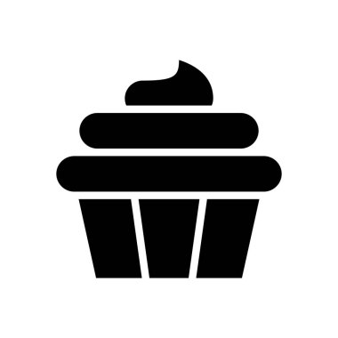 cupcake simgesi vektör şablonu