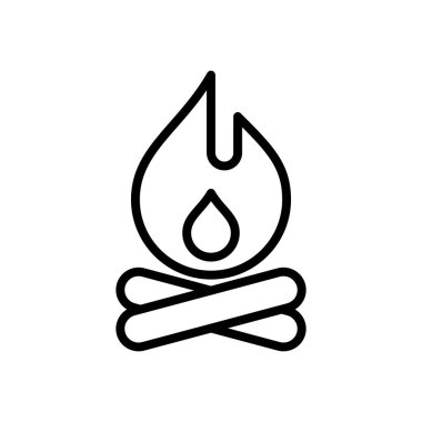 kamp ateşi simgesi vektör şablonu