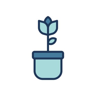 saksı bitkisi simgesi vektör şablonu