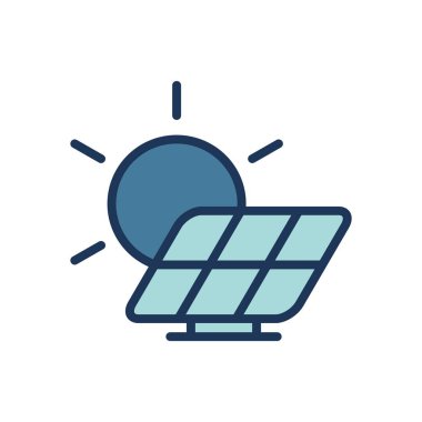 Güneş paneli simge vektör şablonu