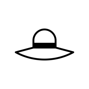 plaj şapka simgesi vektör şablonu