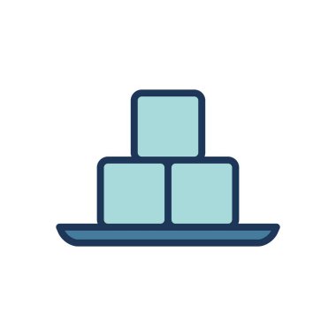 Şeker küpleri simgesi vektör şablonu