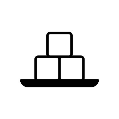 Şeker küpleri simgesi vektör şablonu