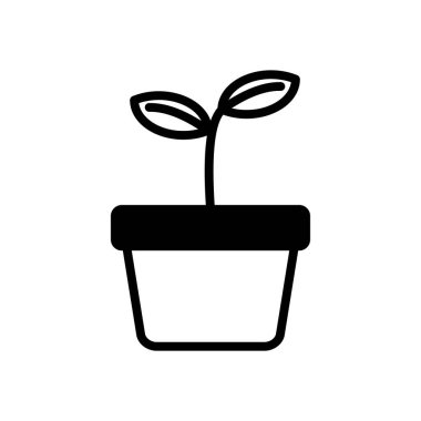 saksı bitkisi simgesi vektör şablonu