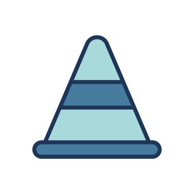 Trafik konisi simgesi vektör şablonu