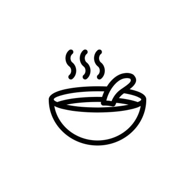 Çorba Kasesi Yiyecek Simgesi Vektörü