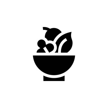 Salata Kasesi Yiyecek Simgesi Vektörü