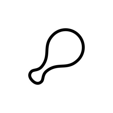 Tavuk Bacağı Yiyecek Simgesi Vektörü