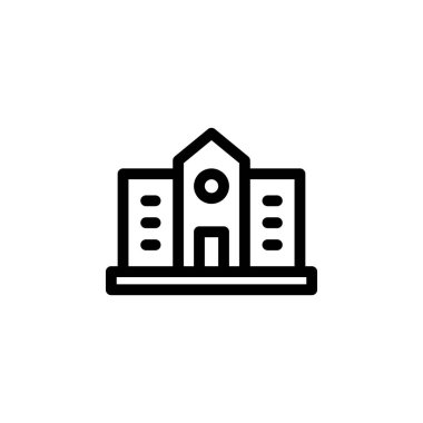 Okul Binası Akademik Simge Vektörü