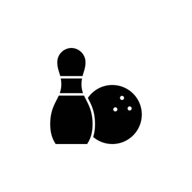 Bowling Salonu Oyun Simgesi Vektörü
