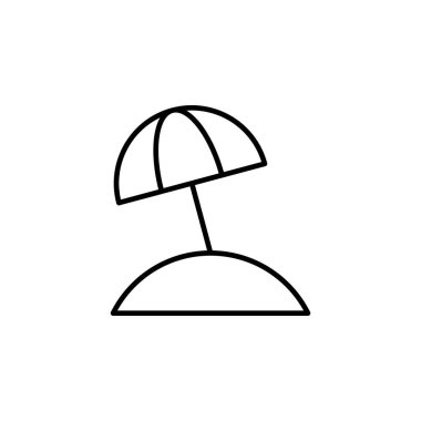 Plaj Şemsiyesi Güneş Simgesi Vektörü