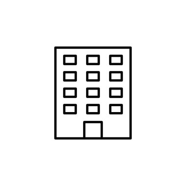 Otel Binası Seyahat Simgesi Vektörü