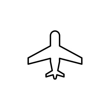 Uçak Kipi Uçuş Simgesi Vektörü
