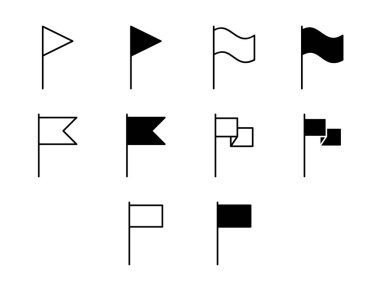 Bayrak UI Simgesi Katı ve Satır Ülkesi Sembol Vektör Koleksiyonu