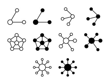 Ağ UI Simgesi Katı ve Satır Sinyali Küresel Vektör Koleksiyonunu Ayarla