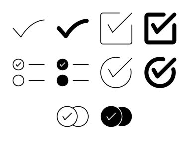 İşaretleme Kutusu UI Simgesi Katı ve Satır Denetimi İşaretleyici Biçimi Koleksiyonu