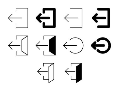 Çıkış UI Simgesi Katı ve Satır Hesap Çıkış Vektör Koleksiyonu