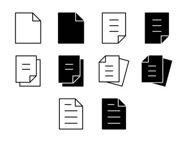 Dosya UI Simgesi Katı ve Satır Arşivi Vektör Koleksiyonunu Ayarla