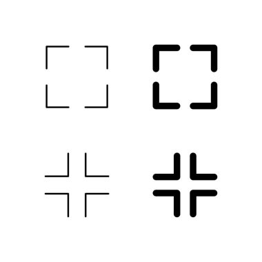 Kullanıcı Arayüzü Tam Ekran ve Çıkış Tam Ekran Simgeleri Glyph ve Satır Çeşitlemesi