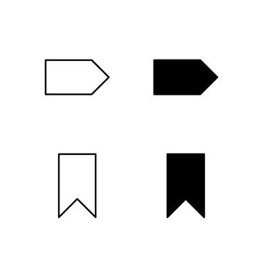 Satır ve Solid Biçiminde Etiket ve Yer İmleri Simgesi Koleksiyonu