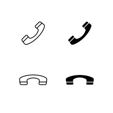 Satır ve Solid Biçimli Telefon ve Çağrı Bitiş Simgesi Koleksiyonu