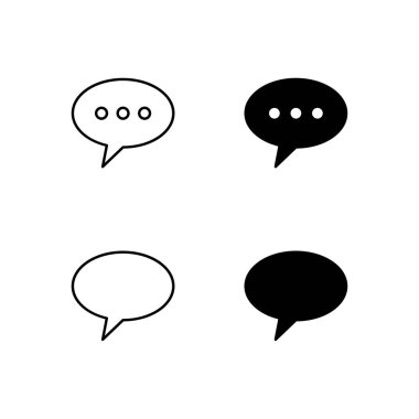 Satır ve Solid Biçiminde Sohbet ve Yorum Simgesi Koleksiyonu