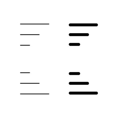 Yükselen ve Sıralayan Simge Koleksiyonunu Satır ve Solid Biçiminde Sırala