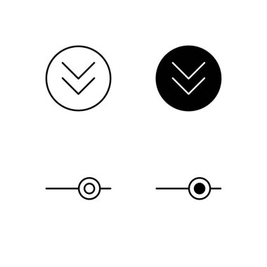 Satır ve Solid Biçiminde Düşürme ve Kaydırma Simgesi Koleksiyonu