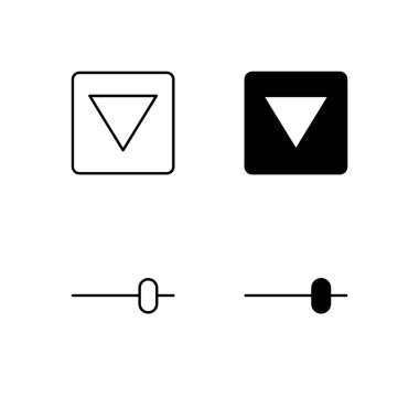 Satır ve Solid Biçiminde Düşürme ve Kaydırma Simgesi Koleksiyonu