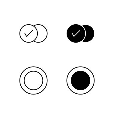 İşaretleme Kutusu ve Radyo Düğmesi Simgesi Satır ve Solid Biçiminde Koleksiyonu