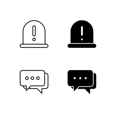 Satır ve Solid Biçimli Uyarı ve İleti Simgesi Koleksiyonu